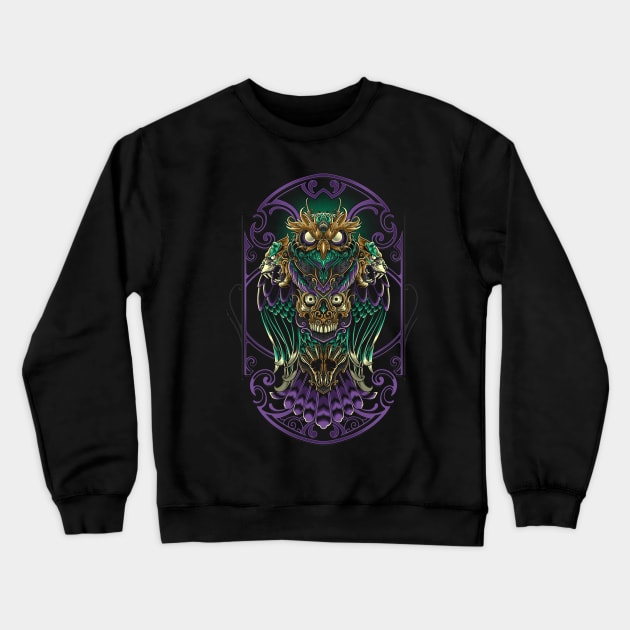 Grand Horned Owl Crewneck Sweatshirt by angoes25